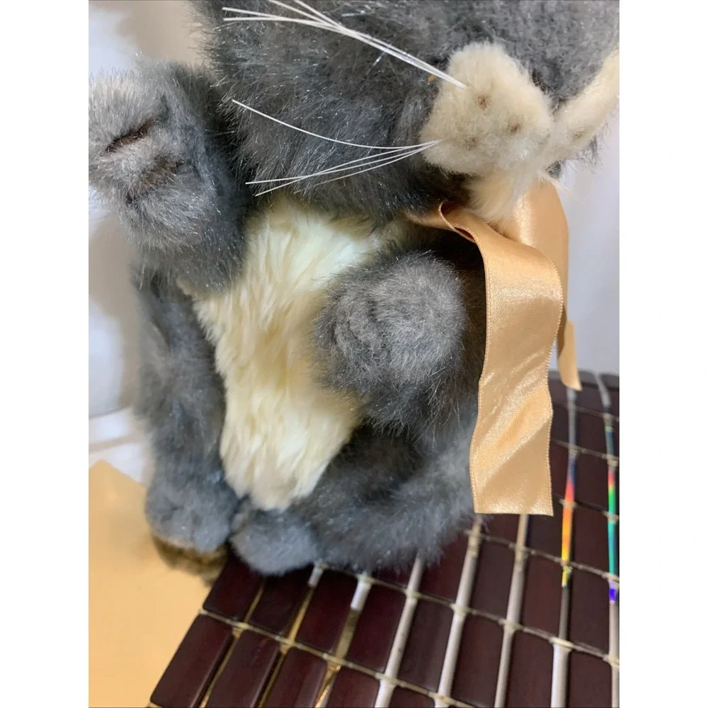 Vintage 19 Dakin Real Bunny Plush Stuffed Animal Gray‎ Ears Soft Father